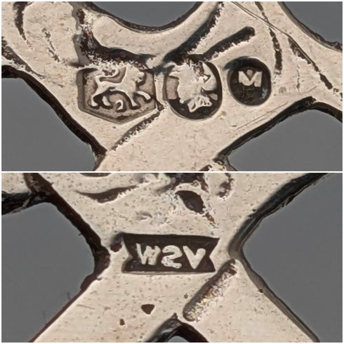 1922 Dutch antique 835 silver bird decoration slicer 43g W2V